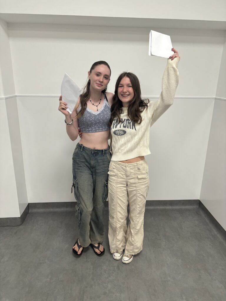 Students holding their results