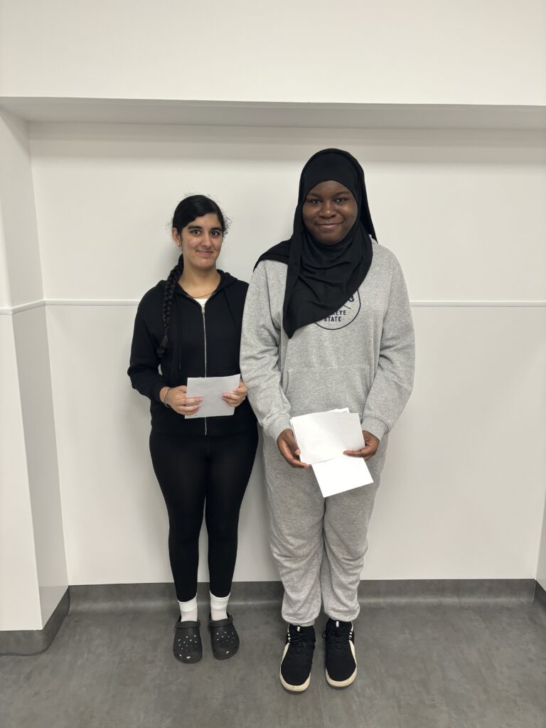 Students holding their results