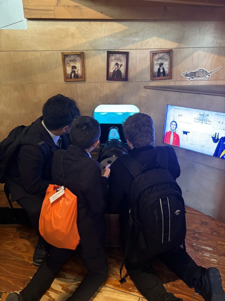 Students in a museum