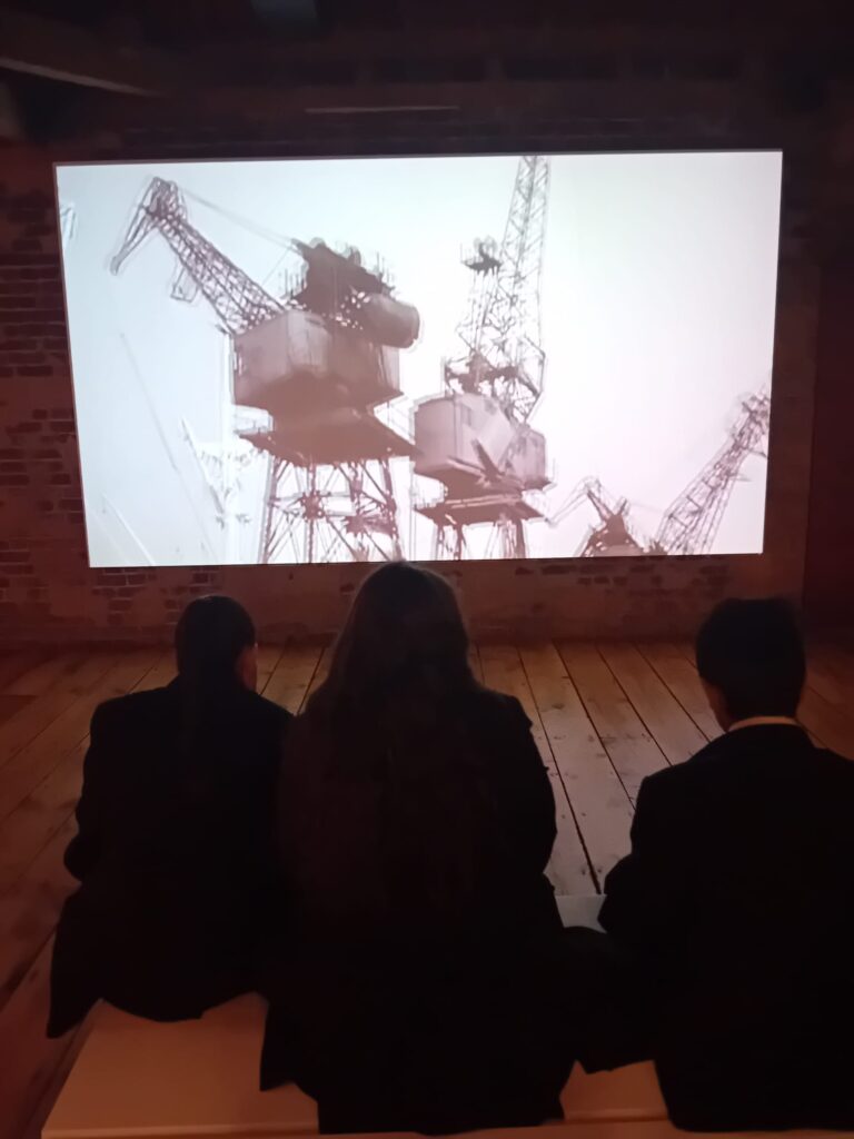 Students in a museum