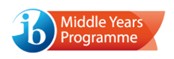 The International Baccalaureate (IB) Middle Years Programme logo, consisting of a blue "ib" icon followed by the program name on an orange banner.